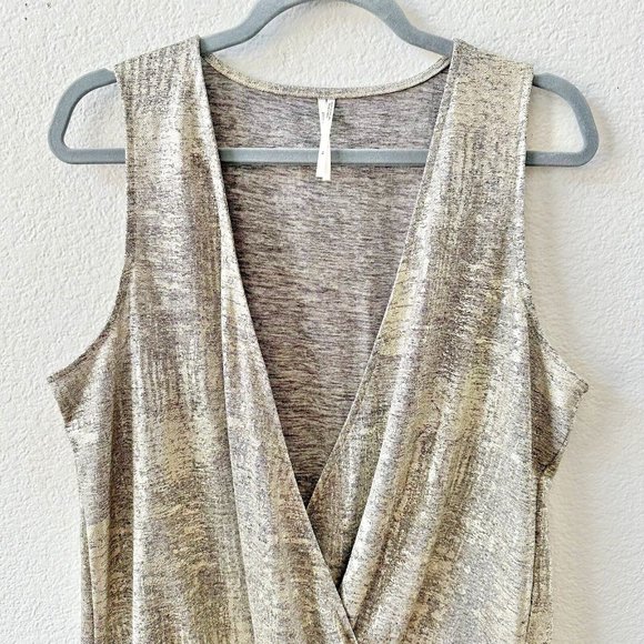 Anthropologie Gold Sabrina Shimmer Wrap Top Size Size XL - Picture 4 of 7
